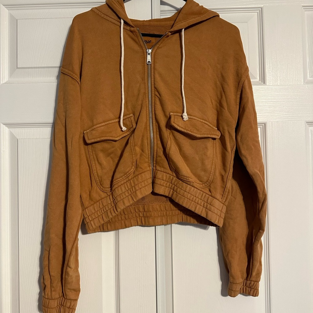Aerie oversized rust zip up jacket
